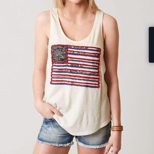 Lucky Brand Patch Flag Tank Top.  Size Small.